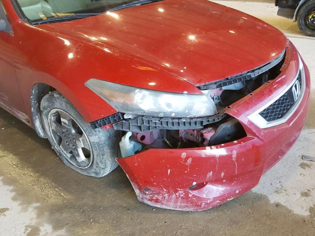 1HGCS128X8A021445 - 2008 HONDA ACCORD EXL RED photo 9