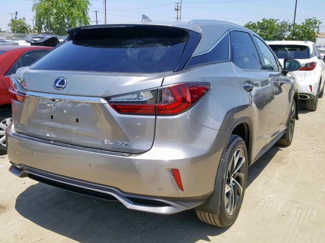 2T2BGMCA6KC033184 - 2019 LEXUS RX 450H GRAY photo 4