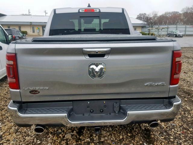 1C6SRFHT9KN728445 - 2019 RAM 1500 LIMIT SILVER photo 9