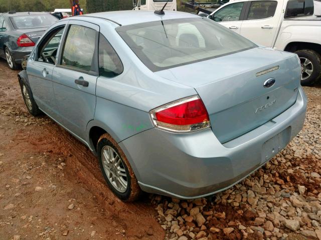 1FAHP35N68W103846 - 2008 FORD FOCUS SE BLUE photo 3