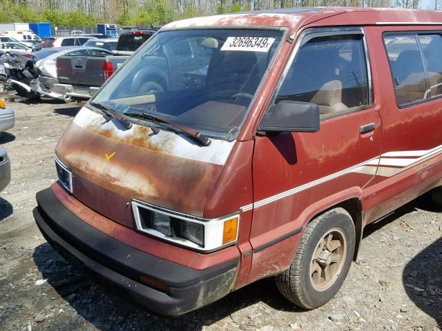 JT3YR26VXF5060343 - 1985 TOYOTA VAN WAGON RED photo 9