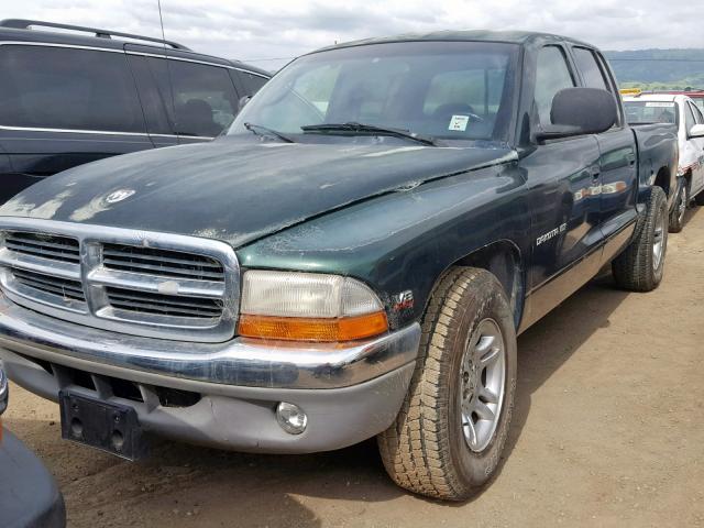 1B7GL2AN1YS715980 - 2000 DODGE DAKOTA QUA GREEN photo 2