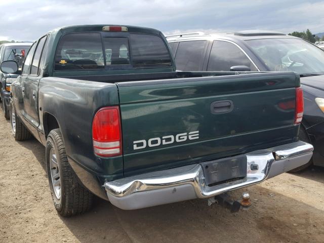 1B7GL2AN1YS715980 - 2000 DODGE DAKOTA QUA GREEN photo 3