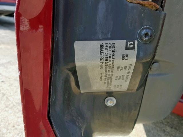 1G8AJ55F57Z146163 - 2007 SATURN ION LEVEL RED photo 10