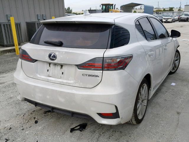 JTHKD5BH6E2203451 - 2014 LEXUS CT 200 WHITE photo 4