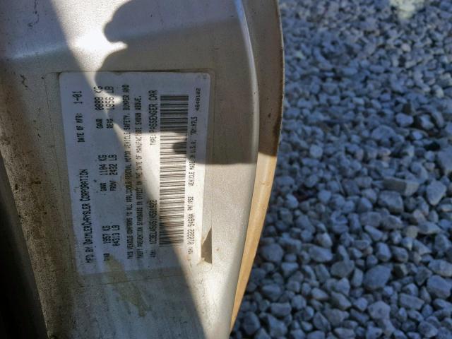 1C3EL45U51N591922 - 2001 CHRYSLER SEBRING LX SILVER photo 10