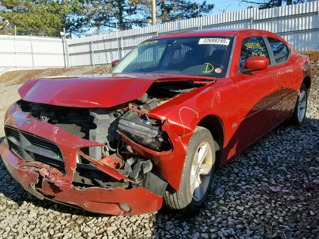 2B3CA3CV7AH286866 - 2010 DODGE CHARGER SX RED photo 2