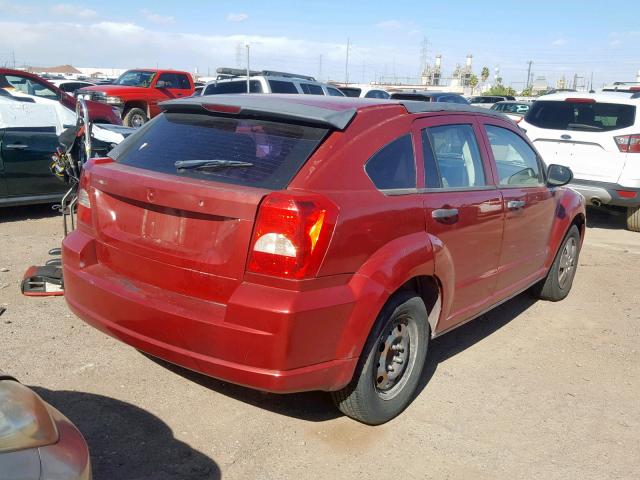 1B3HB28B27D591161 - 2007 DODGE CALIBER RED photo 4