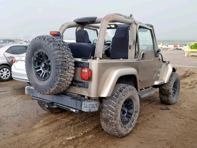 1J4FA59S14P801052 - 2004 JEEP WRANGLER / TAN photo 4