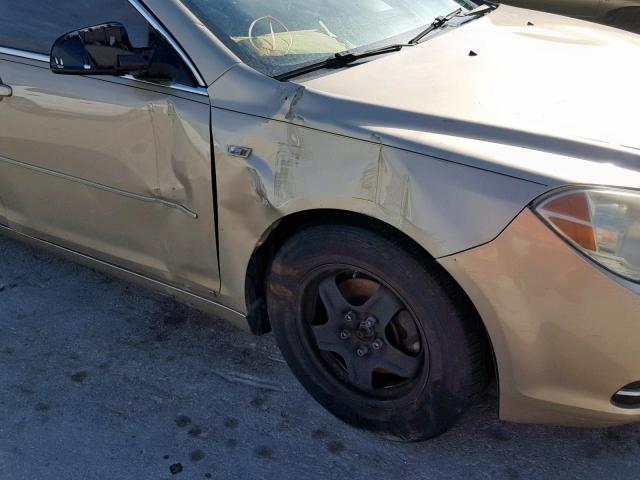 1G1ZG57B38F216403 - 2008 CHEVROLET MALIBU LS GOLD photo 9