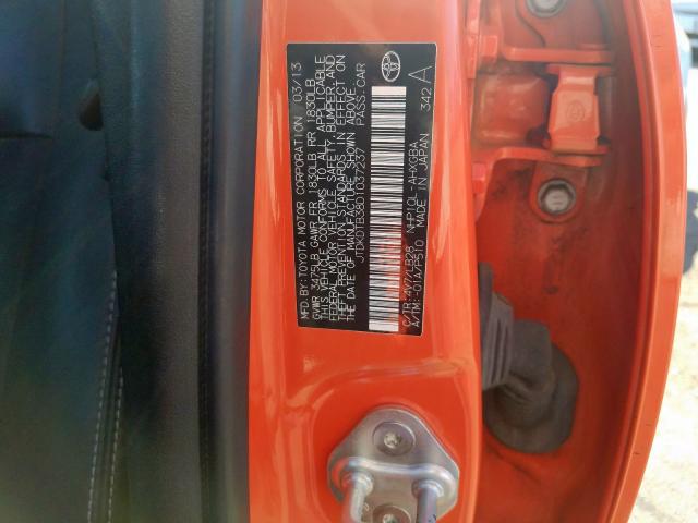 JTDKDTB38D1037237 - 2013 TOYOTA PRIUS C  photo 10