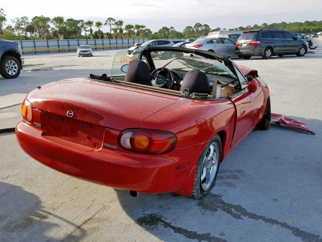 JM1NB3530Y0141277 - 2000 MAZDA MX-5 MIATA RED photo 4