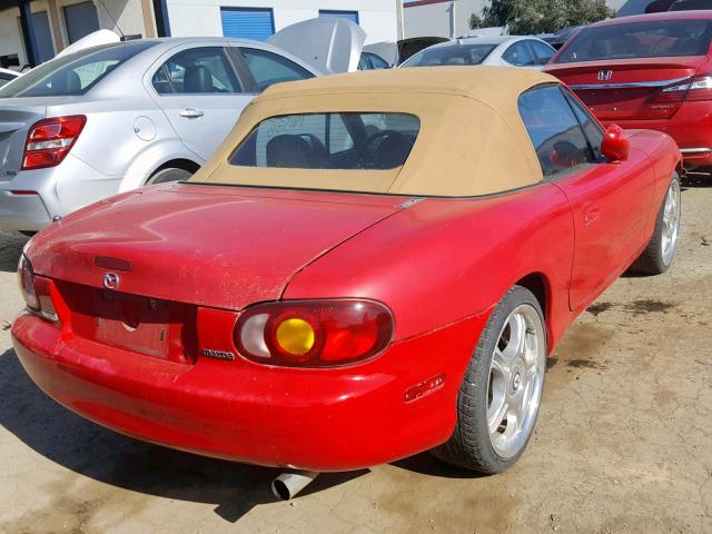 JM1NB3531X0126107 - 1999 MAZDA MX-5 MIATA RED photo 4