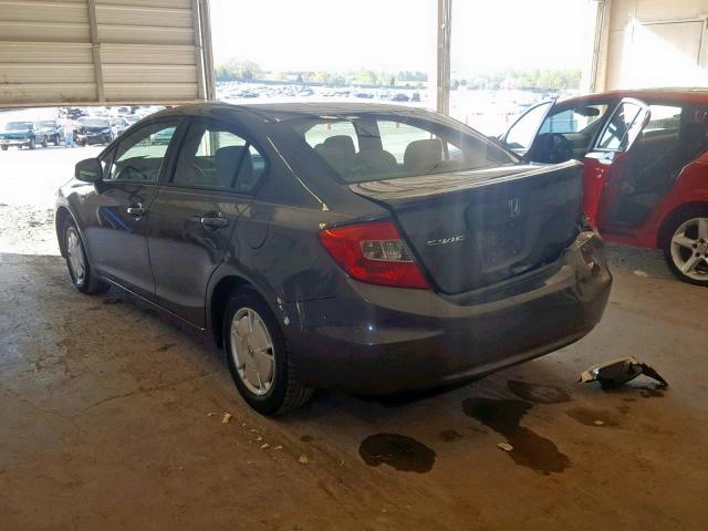 2HGFB2F68CH329123 - 2012 HONDA CIVIC HF GRAY photo 3