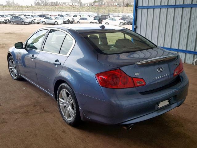 JN1CV6AR3AM461141 - 2010 INFINITI G37 BLUE photo 3