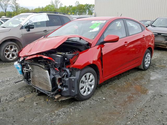 KMHCT4AE9GU004522 - 2016 HYUNDAI ACCENT SE RED photo 2