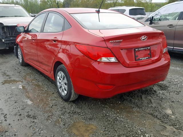 KMHCT4AE9GU004522 - 2016 HYUNDAI ACCENT SE RED photo 3