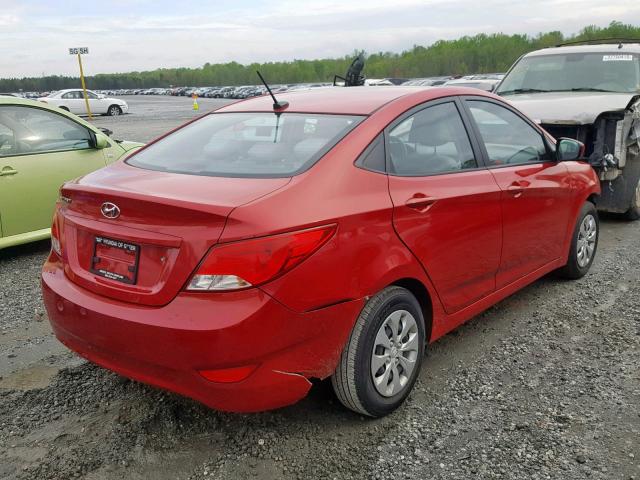 KMHCT4AE9GU004522 - 2016 HYUNDAI ACCENT SE RED photo 4