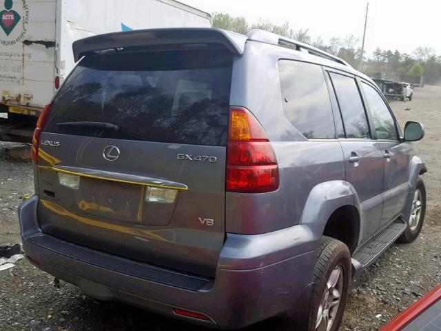 JTJBT20X340061533 - 2004 LEXUS GX 470 GRAY photo 4