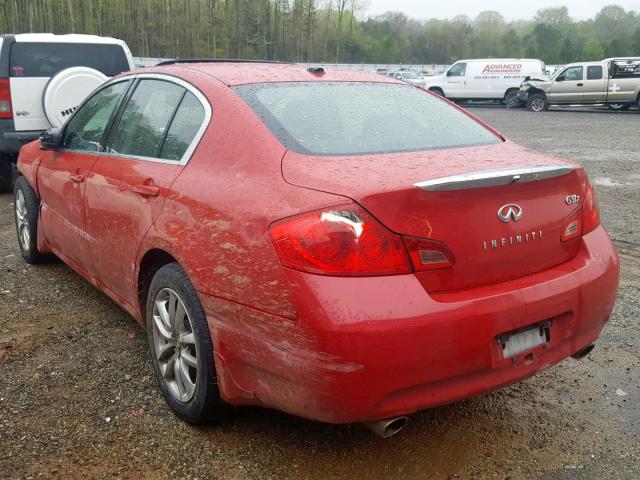 JNKCV61F89M353014 - 2009 INFINITI G37 RED photo 3