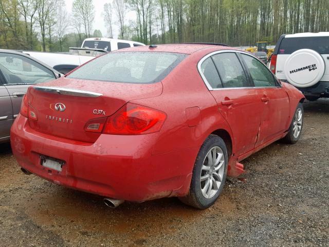 JNKCV61F89M353014 - 2009 INFINITI G37 RED photo 4