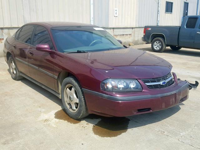 2G1WF52K039176859 - 2003 CHEVROLET IMPALA MAROON photo 1