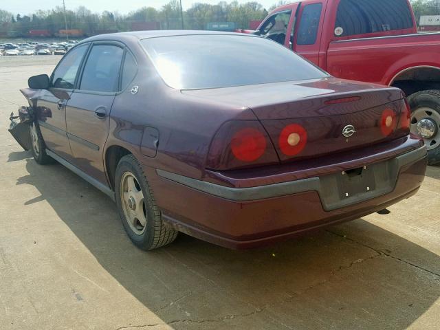 2G1WF52K039176859 - 2003 CHEVROLET IMPALA MAROON photo 3