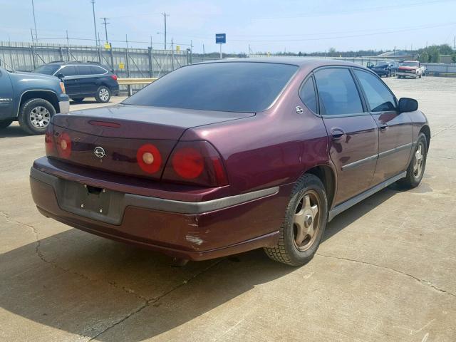 2G1WF52K039176859 - 2003 CHEVROLET IMPALA MAROON photo 4