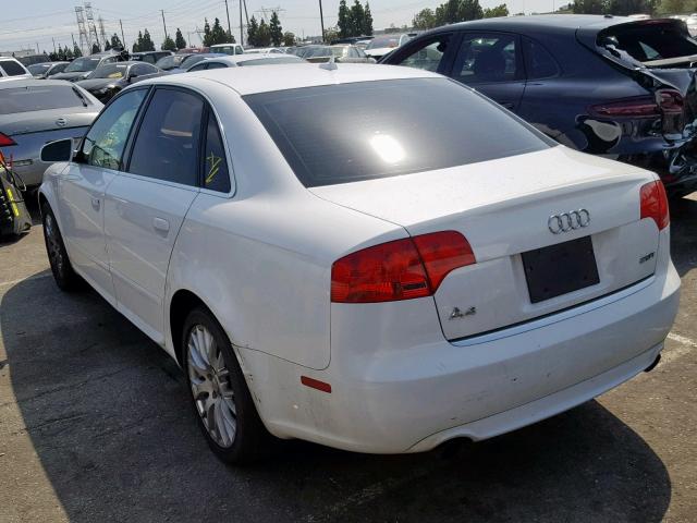 WAUAF78EX8A131533 - 2008 AUDI A4 2.0T WHITE photo 3