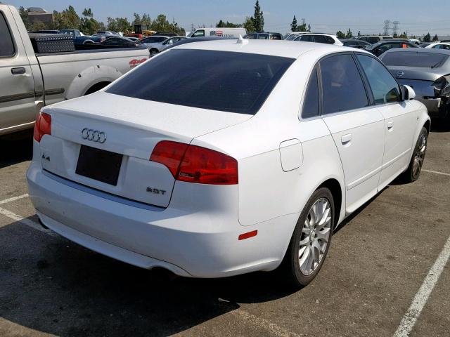 WAUAF78EX8A131533 - 2008 AUDI A4 2.0T WHITE photo 4