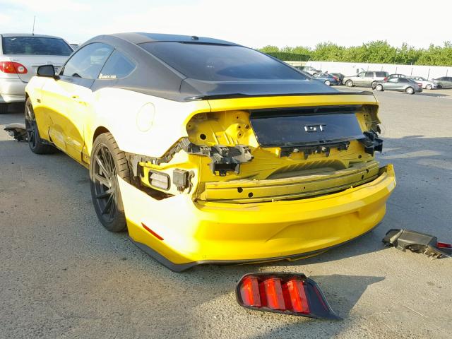 1FA6P8CF9G5230661 - 2016 FORD MUSTANG GT YELLOW photo 3