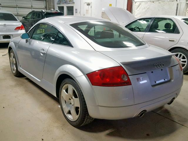 TRUWT28N421035804 - 2002 AUDI TT QUATTRO SILVER photo 3