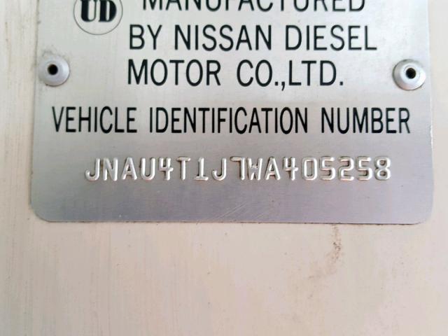 JNAU4T1J7WA405258 - 1998 NISSAN DIESEL UD1400 GRAY photo 10