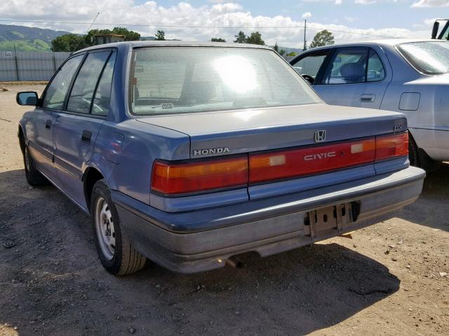 1HGED3545LA067362 - 1990 HONDA CIVIC DX BLUE photo 3