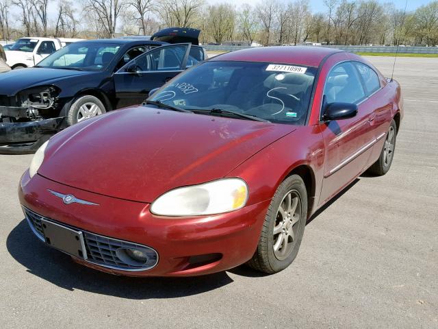 4C3AG42H52E123327 - 2002 CHRYSLER SEBRING LX RED photo 2