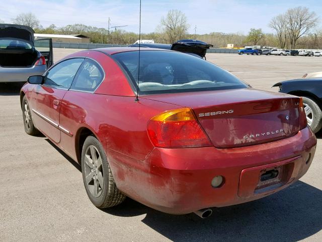 4C3AG42H52E123327 - 2002 CHRYSLER SEBRING LX RED photo 3