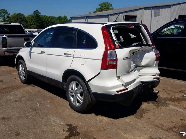 5J6RE3H72BL045755 - 2011 HONDA CR-V EXL WHITE photo 3