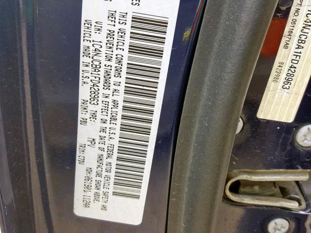 1C4NJCBA1FD428963 - 2015 JEEP COMPASS SP 蓝色 照片 10