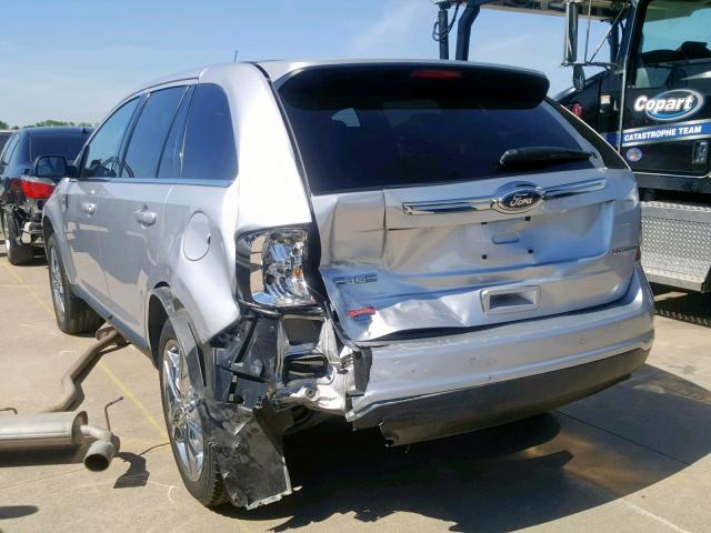 2FMDK3KC8DBC74101 - 2013 FORD EDGE LIMIT SILVER photo 3