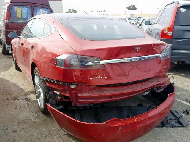 5YJSA1E25GF149750 - 2016 TESLA MODEL S Կարմիր լուսանկար 3