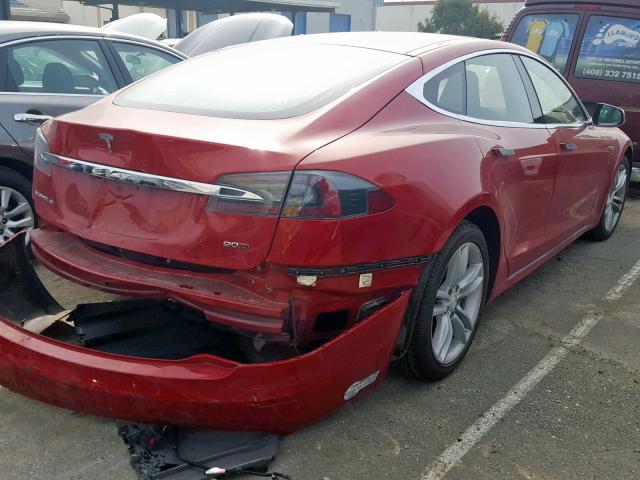 5YJSA1E25GF149750 - 2016 TESLA MODEL S Կարմիր լուսանկար 4