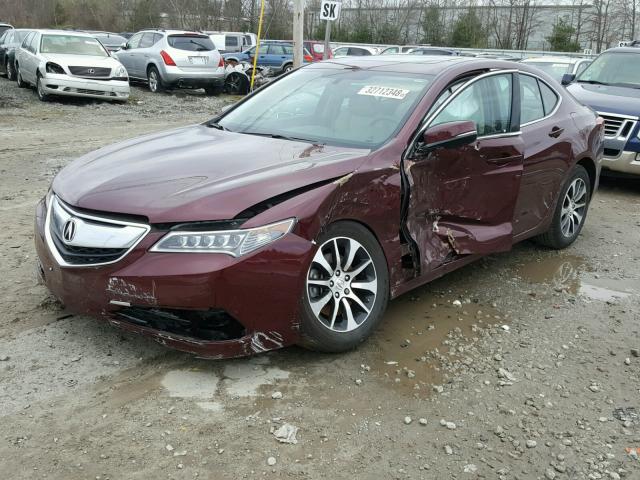 19UUB1F32GA004480 - 2016 ACURA TLX BURGUNDY photo 2