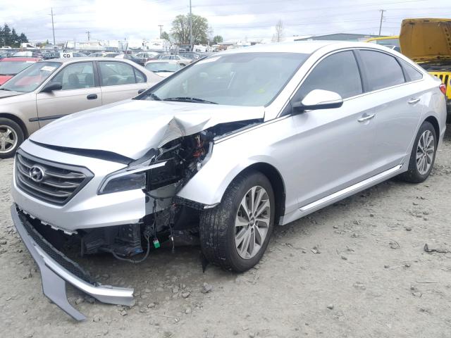 5NPE34AF6FH254184 - 2015 HYUNDAI SONATA SPO SILVER photo 2