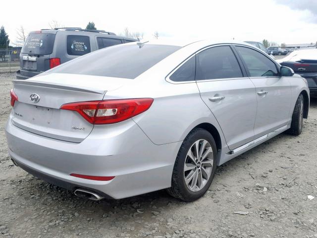 5NPE34AF6FH254184 - 2015 HYUNDAI SONATA SPO SILVER photo 4