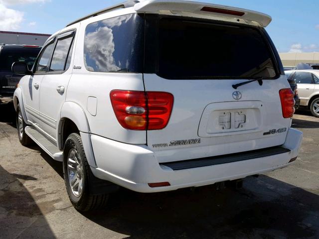 5TDBT48A23S153050 - 2003 TOYOTA SEQUOIA LI WHITE photo 3