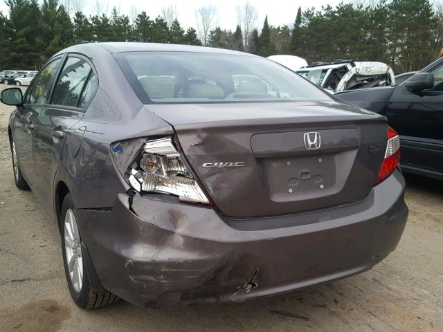 19XFB2F97CE008923 - 2012 HONDA CIVIC EXL GRAY photo 3