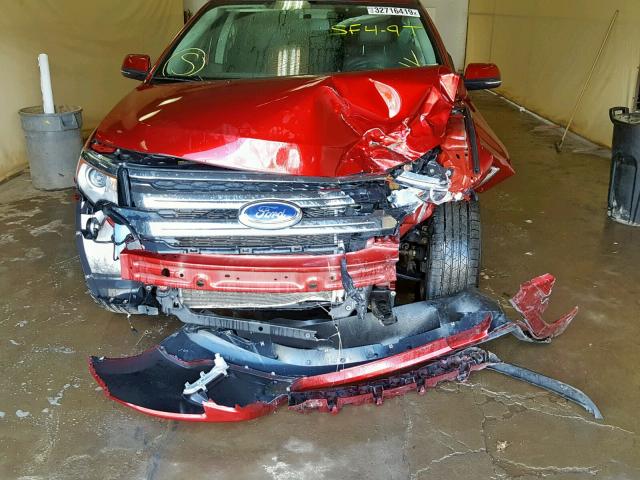 2FMDK4JC8DBE25042 - 2013 FORD EDGE SEL RED photo 7