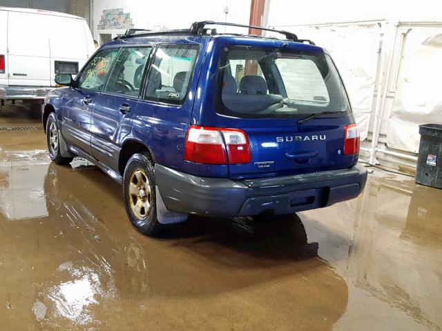 JF1SF63512H742418 - 2002 SUBARU FORESTER L BLUE photo 3