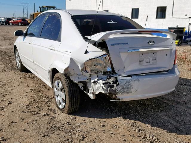 KNAFE122085542615 - 2008 KIA SPECTRA EX WHITE photo 3