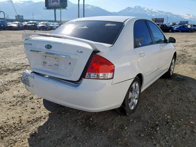 KNAFE122085542615 - 2008 KIA SPECTRA EX WHITE photo 4